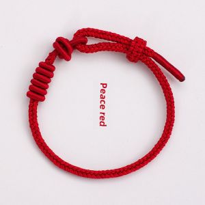 Handwoven Eight-strand Red Rope Bracelet Half-finished DIY Jewelry Lucky Charm Couples Hand Cord Beadable Sweet Style Cotton Linen