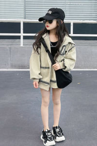 Áo Khoác Nỉ Cotton Cho Bé Gái Dáng Rộng Thời Trang Có Mũ Trùm Đầu Mùa Xuân Thu Thường Ngày Màu Trơn Áo Khoác Ngoài