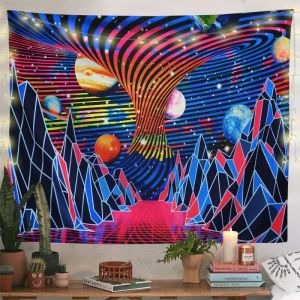 VIKAMA Fluorescent Wildlife Tapestry psychedelic Neon Wall Hanging Bedroom Dormitory Party Decoration