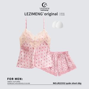 LEZIMENG | Bộ Đồ Lót Mỏng Mát Chất Liệu Kẻ Sọc Gợi Cảm