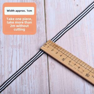 Black and White Striped Design Webbing Ribbon Clothing Pants Side Tape Polyester Trim Sports Sweatshirt Accessories Easiest for Match