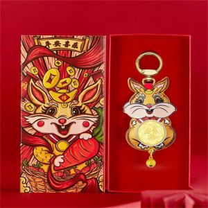 2023 CNY Zodiac Rabbit Gift Golden Keychain Fortune Car Bag Pendant CNY Angpau 赚赚兔 兔年礼品