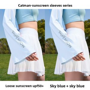 miiow | Cat Woman Summer Ice Silk Sun Protection Sleeve Loose Cycling Arm Protector UV Protection Womens Style Fingerless Wrist Cover