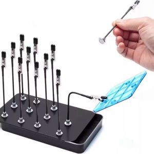 Model Painting Stand Base Holder 12PCS Alligator Clip Sticks Magnetic Bendable for Airbrush Spray Hobby DIY Model Crafting
