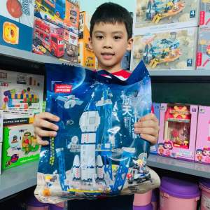 Mô hình khối xây dựng hàng không vũ trụ quà tặng đồ chơi xếp hình trẻ em 458 chi tiết