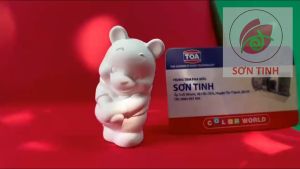 Tượng tô màu gấu Pooh 2D 6cm tô tượng thạch cao (Không kèm màu)