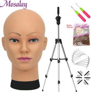 New Mannequin Head Wig Stand With Adjustable Wig Tripod Stand Holder  For Wigs Making Display With T Pins /Wig Cap For Free Gift