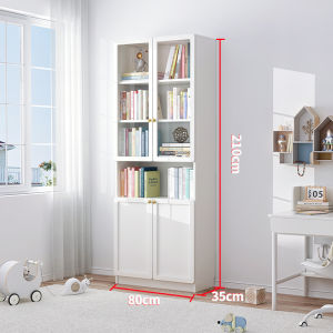 KEBIXIONG | Giá Sách Gỗ Có Cửa Kính Chống Bụi với Kệ Trưng Bày