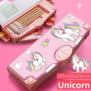 Multifunctional Plastic Cartoon Style Pencil Case for Boys And Girls Kindergarten Students Primary School Children