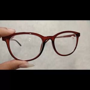 FREE CASE - Kacamata Minus Rabun Jauh Ready Ukuran -0.50 sampai -4.00 Untuk Pria Wanita Frame Oval Besar Warna Coklat Kilap Glossy Frame Ringan Gaya Korea Style Lensa Bening Frame Ringan - COD