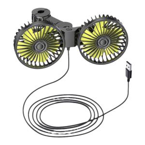 Dual Head Rear Seat Electric Fan USB Powered Strong Cooling