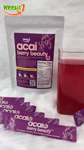 Weekit7 Organic Acai Berry Powder Anti-Aging Strawberry Cherry 7 in 1 Berry Beauty Whitening Drink FDA Approved