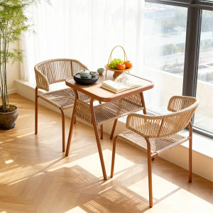 TMCG | Outdoor Leisure Rattan Table and Chairs Set Three Pieces