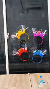 isi 12 Bando Tahun Baru  Nyala / Bando Happy New year 2026 / Bando LED pita nyala