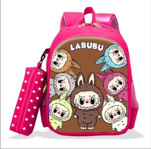 TAS LABUBU TAS RANSEL ANAK SEKOLAH TK SD MOTIF LABUBU FREE TEMPAT PINSIL TAS RANSEL ANAK TAS ANAK