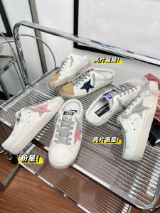 New 2025 Star Half Slip off Womens Lazy Dirty Shoes Leather One-Step Board Shoes Cross Buckle Casual round Toe Flat Heel