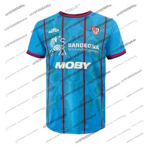 Cagliari Calcio ที่สาม 25/26 เสื้อฟุตบอลฤดูร้อนผู้หญิงกีฬา Comfort Breathable กีฬา TEE ขนาดใหญ่ 3D เสื้อผ้าแฟชั่น