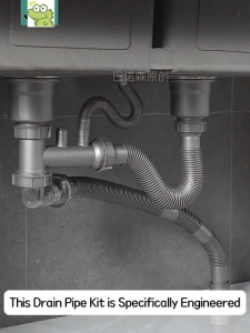 Kitchen Sink Sewer Pipe Set Odor-Proof Check Valve Easy To Install High Temperature Resistant Thickened Drain Pipe For 30/40/50/75MM Pipe