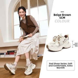 Josiny | Breathable Thick Platform Dad Shoes Female Increased Height