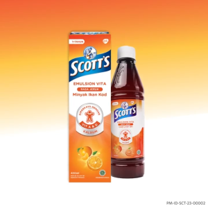 Scotts Emulsion Vita Rasa Jeruk 200ml - Suplemen Pertumbuhan Anak Multivitamin Minyak Ikan Kod