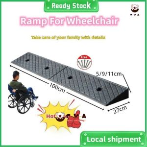 【COD】Portable Lightweight Curb Ramps Heavy Duty Car Ramp Plastic Threshold Ramp Kit for Car Trailer Truck Bike Motorcycle Wheelchair Black/Yellow Roadway Extension SlopeMaluki Step
