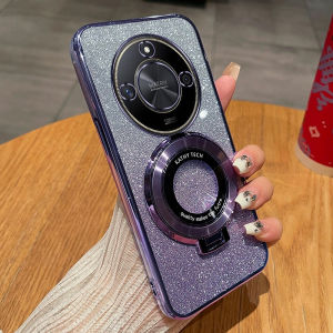 Ốp Lưng Điện Thoại Honor X9B Bằng Silicon Siêu Mỏng Có Chân Đế Từ Tính Sáng Tạo Bảo Vệ Toàn Diện Cho Điện Thoại Di Động Thời Trang