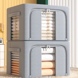 MAIYUQI | Transparent Window Large Capacity Steel Frame Storage Box for Quilts and Clothes