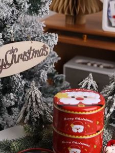 กล่องโลหะกลมใส่คุกกี้  ลายธีมคริสมาสต์  13.7 cm (เฉพาะกล่อง ไม่รวมถุง)