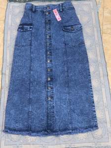 ROK JEANS SPAN PANJANG WANITA TERBARU ROK JEANS CARGO BEST SELLER SWJ