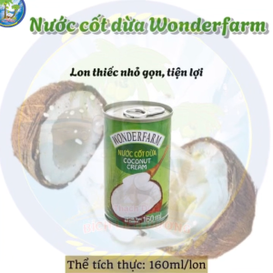 [Thùng 30lon x 160ml] Nước Cốt Dừa Wonderfarm Dùng Nấu Chè Làm Bánh Nấu Xôi...