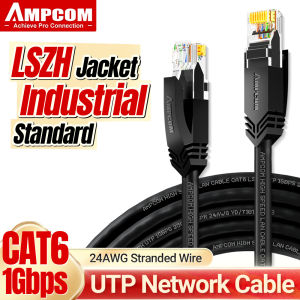 AMPCOM CAT6 Patch Cable  Oxygen Free Copper Lan Cable (24AWG) UTP CAT6 RJ45 Network Cable Patch Cord 0.5M-50M For Desktop Computers Modem Router