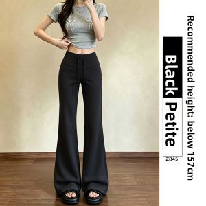 YAYANGREN | Black Flared Sports Pants for Summer Short Figures and Yoga Leisure