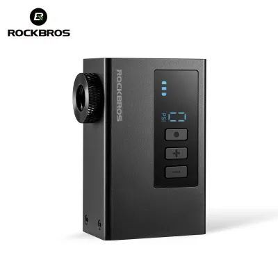 【SG Delivery】ROCKBROS 120Psi Mini Electric Air Pump 420mAh Battery Aluminum Alloy Bicycle Electric Inflator Supports Schrader/Presta Valves Suitable for MTB Road Bikes