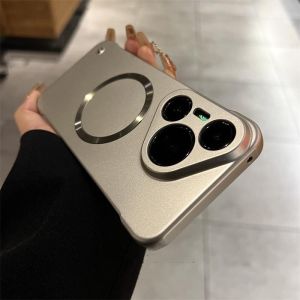 Ultra-Thin Frameless Heat Dissipation Huawei Pura70 Mate60/50/40 pro Frosted Skin-Like Semi-Pack Magnetic Attraction Phone Case