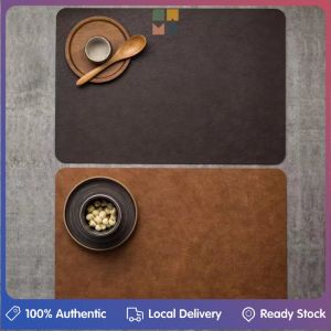 30*45CM Luxury Nordic Style PU Leather Placemat Insulation Pad Upscale Heat-Resistant Oil-proof Mat
