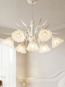 FANCY LAMP CLUB | Romantic White Lily of the Valley Chandelier