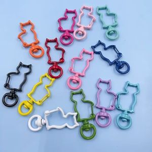 [Ready]10Pcs Kucing Gantungan Kunci Bahan Metal Bentuk Kucing Cat Mix Warna Aksesoris Tas