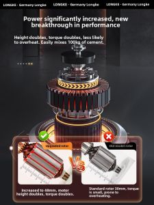 LONGKE | Handheld High-Power Industrial Electric Mixer for Cement Mortar Plaster and Paint
