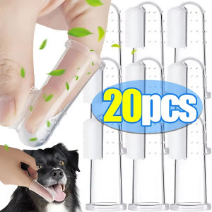 Anglebabylife 20/1pc Finger Toothbrush Super Soft Pet Cat Dog Silica gel Brush Bad Breath Tartar Teeth Care Tool Dog Cat Cleaning Pet Supplies