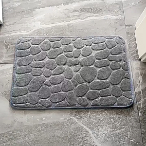 Thảm Lau Chân Nhà Tắm 40x60cm Chống Trượt Thấm Hút Nhanh Khô Thảm Lót Sàn Nhà Tắm Vân Đá In Nổi Chất Liệu PVC Chống Nước