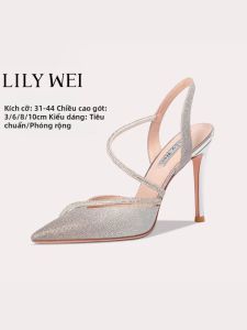 Dép Sandal Gót Cao Bóng Đẹp cho Phụ Nữ Mùa Hè
