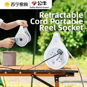 Bull | Bull Extendable Power Strip Cable Reel 5m 10m Mobile Power Source Retractable Extension Cord Home Use 4 6 3 5 Socket Slots