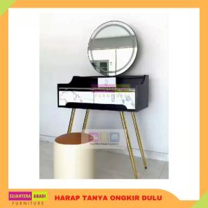 meja rias marmer likes dressing table DT07 cermin LED touch screen
