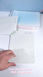 B5 Binder Notebook Detachable Spiral Ring Slant Flip Up Notebook 60Sheets Coil Notebook School Supplies