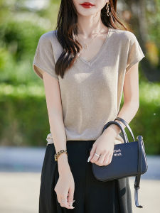 YUEXINYIRONG | Lightweight Breathable Loose Dropped-shoulder Lyrca-Knitted Summer T-Shirt