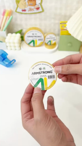 Armstrong เทปใสกาวยางธรรมชาติ (เซลลูโลส) (ยกโหล 12 แถว) แกน1 นิ้ว ขนาด12/18/24มม x 36หลา/Cellulose Tape