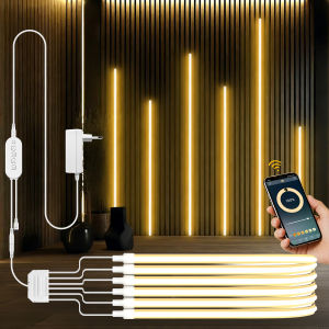 2/4/6-in-1 RF Remoter Embeded COB Strip Neon Light LED Tape Cabinet Acoustic Wall Wood Grille TV Background Decor Bluetooth APP