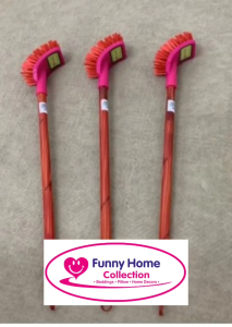 Funny Home Collection - Bathroom - Toilet Long Wooden Handle Brush (Crescent Durable Convenience)