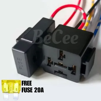 Soket Relay 4 Kaki + Soket Sikring | Soket Relay Gandeng + Soket Sikring