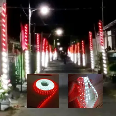 Lampu LED Strip Bendera Merah Putih Lampu Hias Agustusan HUT RI Pohon Tiang Pagar Gapura